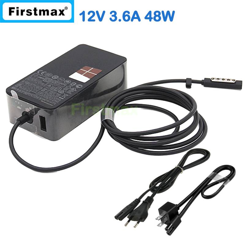 Windows Tablet Accessories - 交換用リモコン付き急速充電器,表面プロ1 pro 2,Windows 8,電源アダプター,12v,3.6a,45w, 1514 1536,1601
