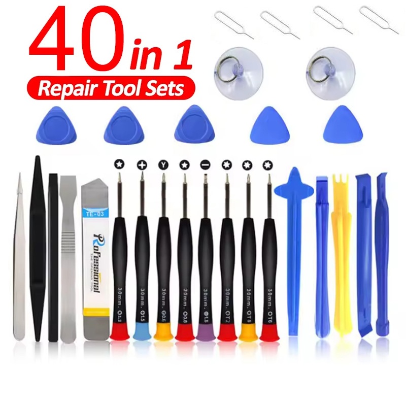 Tablet Accessories Set - 40 in 1精密ドライバー修理ツールセット iPhone、iPad、タブレット、ノートパソコン、PC、精密電子機器修理用アクセサリーセット