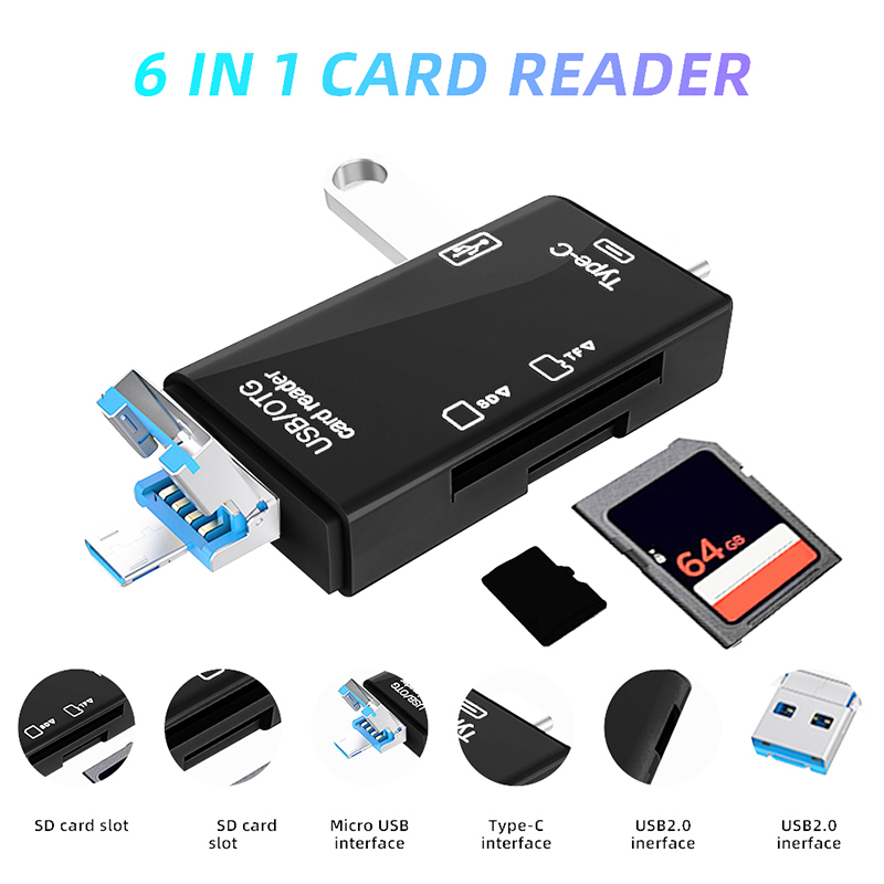 Tablet Reading Accessories - USB Type-C カードリーダー 6 in 1