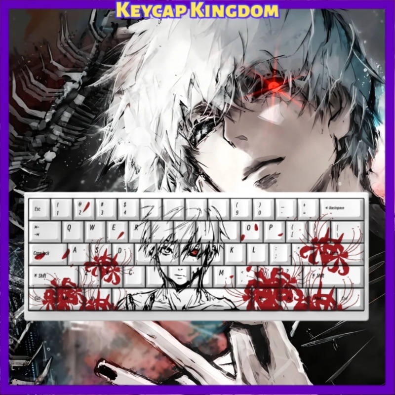 Tablet Pc Accessories - 東京グールキンキーケンアニメキーキャップメカニカルキーボードチェリー PBT カスタマイズされたキーキャップタブレットラップトップ PC ゲーミングキーボードアクセサリー