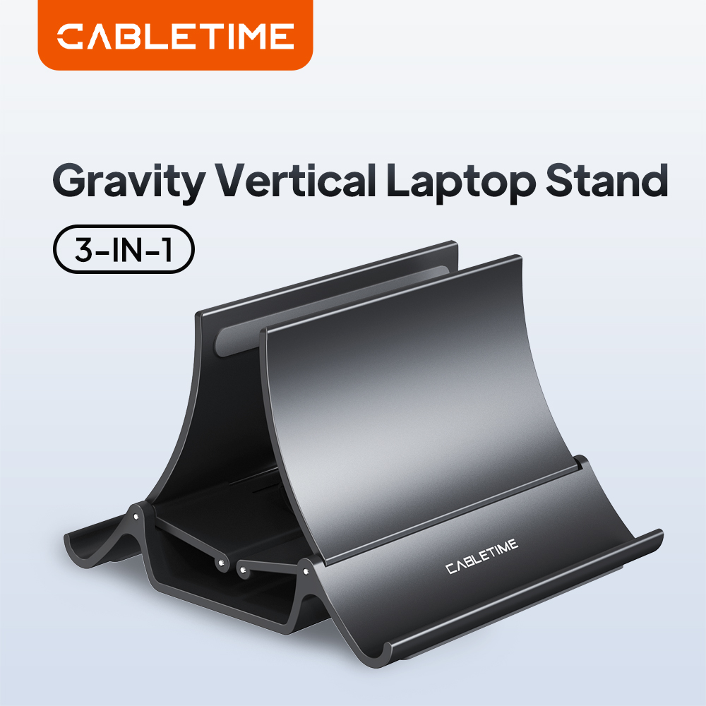 Dell Tablet Accessories - CABLETIME 垂直ラップトップスタンドデスクトップ重力ホルダーノートブックサポート MacBook Pro Air Surface