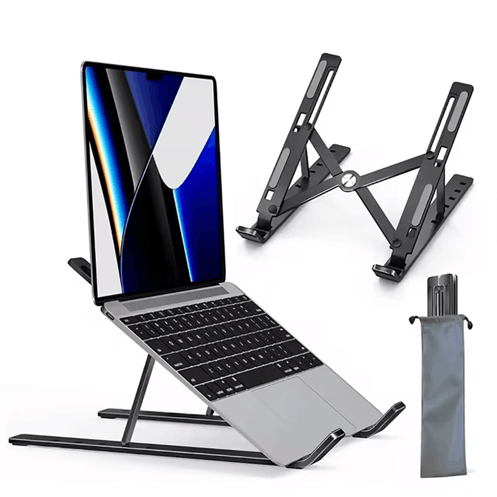Tablet Pc Accessories - 調節可能なラップトップホルダーコンピュータモニターホルダーポータブル折りたたみノートブックスタンド Macbook Air iPad タブレット用ベースアクセサリー