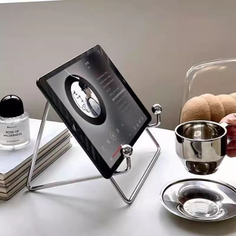 Tablet Reading Accessories - ポータブルな風型メタル製アイアン製卓上スタンド、読書や勉強に最適な調整可能なタブレットホルダー、オフィスデスクアクセサリー