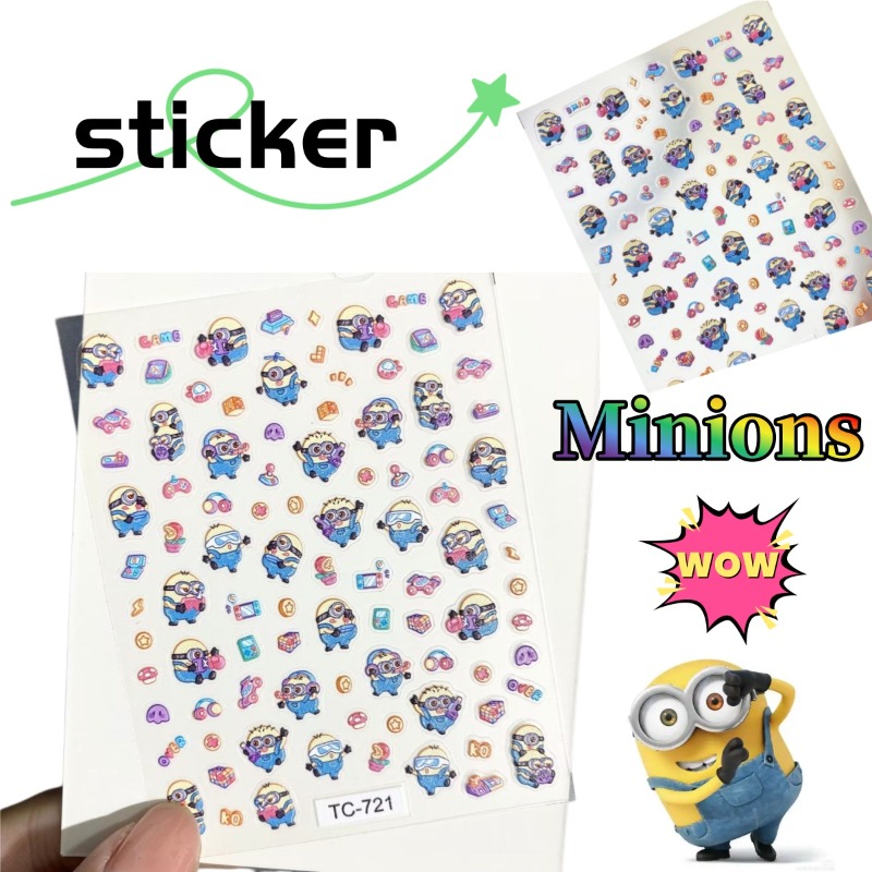 Tablet Accessories Set - かわいいミニオンアニメ漫画風防水パーソナライズネイルDIYスマホケース水筒タブレットエンボスステッカー周辺機器