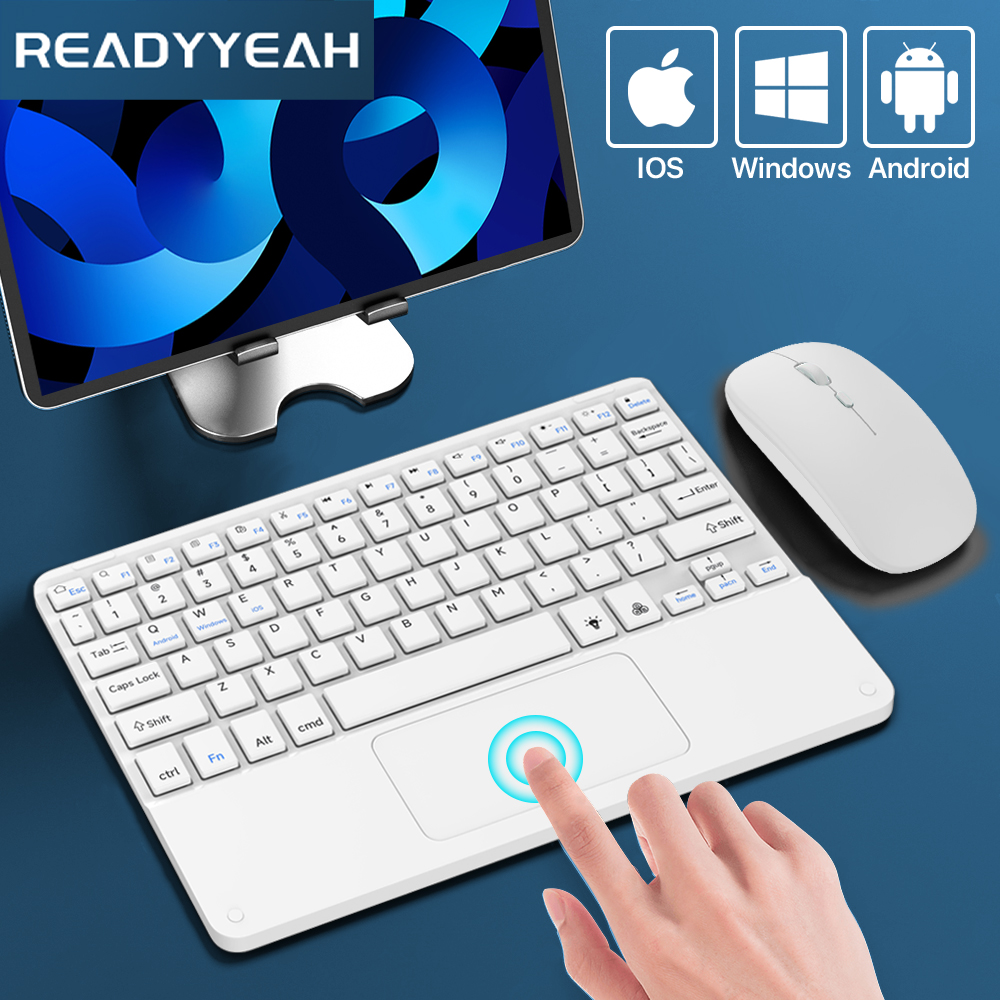 Windows Tablet Accessories - ワイヤレスキーボードとマウス,Bluetooth,超薄型,ポータブル,ミニタブレット,iPad,タッチパッド,iOS, Android, Windows