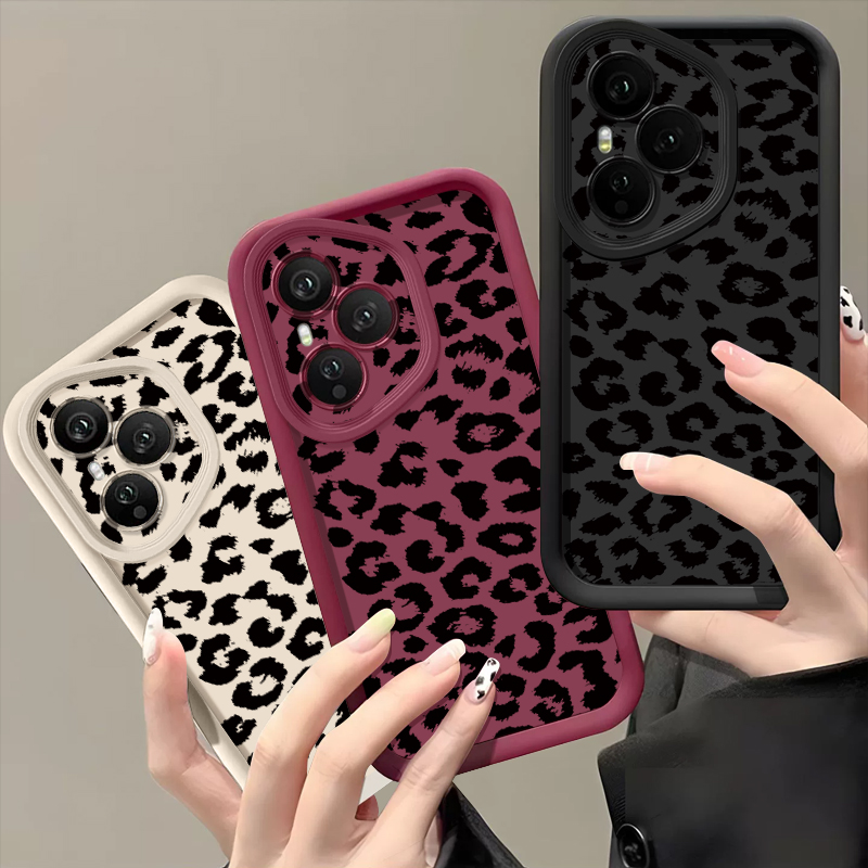 Honor Tablet Accessories - Honor 400 Pro、200 Pro、X8c、X9c、Smart X6a、X6b、X6c、Magic7 Lite用ソフトTPUスマホケース、黒の斑点模様シリコンバックカバー