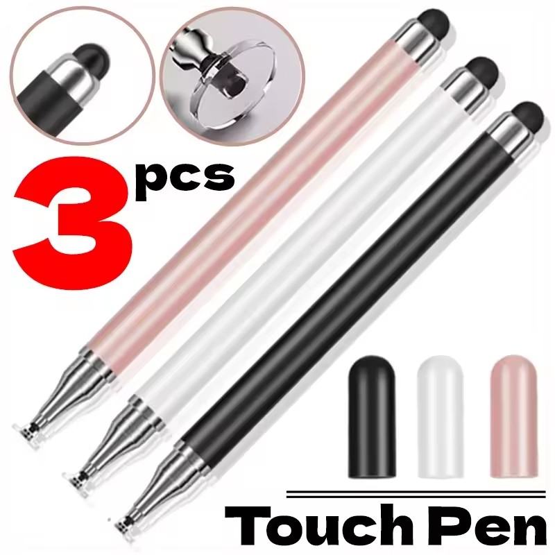 Pen Tablet Accessories - ユニバーサルスタイラスペン 2in1 すべてのタッチスクリーン用 iPad タブレット描画ペンシル 高精度ディスクチップ