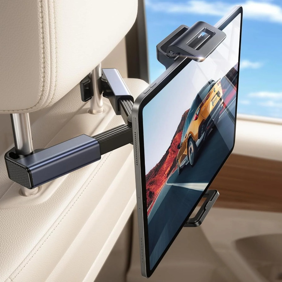 Fire Tablet Accessories - 後部座席用車載ヘッドレストタブレットホルダー スタンド iPad Pro、Galaxy、Fire HDタブレット対応 ロードトリップアクセサリー