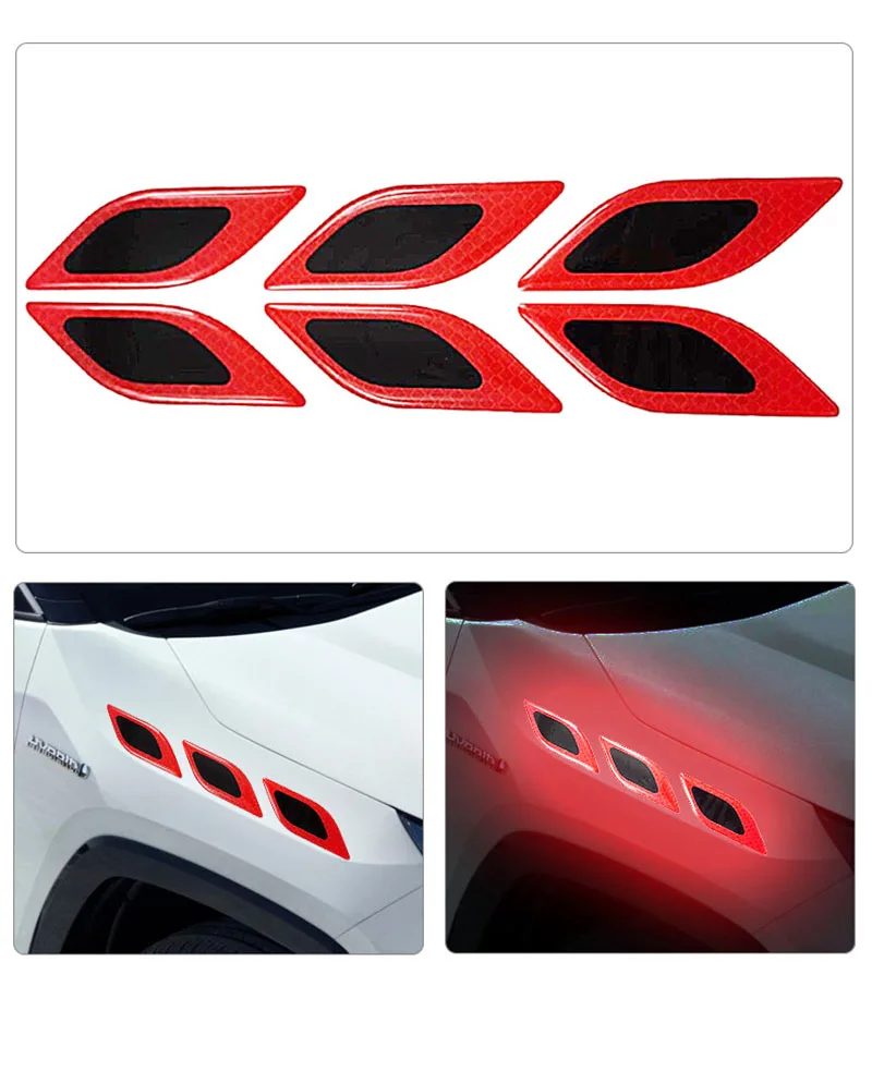 Tablet Accessories Set - スクラッチ防止安全警告ステッカー,車の反射ステッカー,トラック,自動車エンジンの外部装飾アクセサリー,1セットあたり6個
