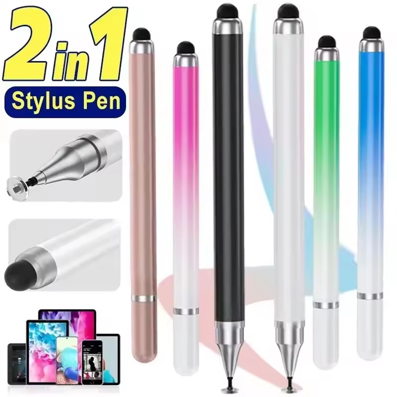 Tablet Pc Accessories - タブレット、モバイル、Android、IOSフォン、iPad用2in1ユニバーサルスタイラスペン、描画タブレットペン、静電容量式タッチスクリーンペン