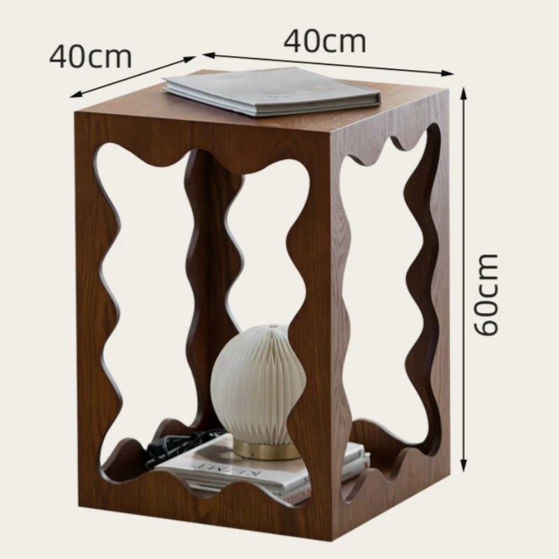 低木製ユニークサイドテーブルアンティーク風クールなミッドセン - Unique Table Accessories のレビューと価格