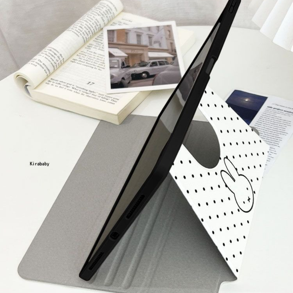 かわいいミッフィータブレットケース 720付き °   回転 - Fire Tablet Accessories のレビューと価格