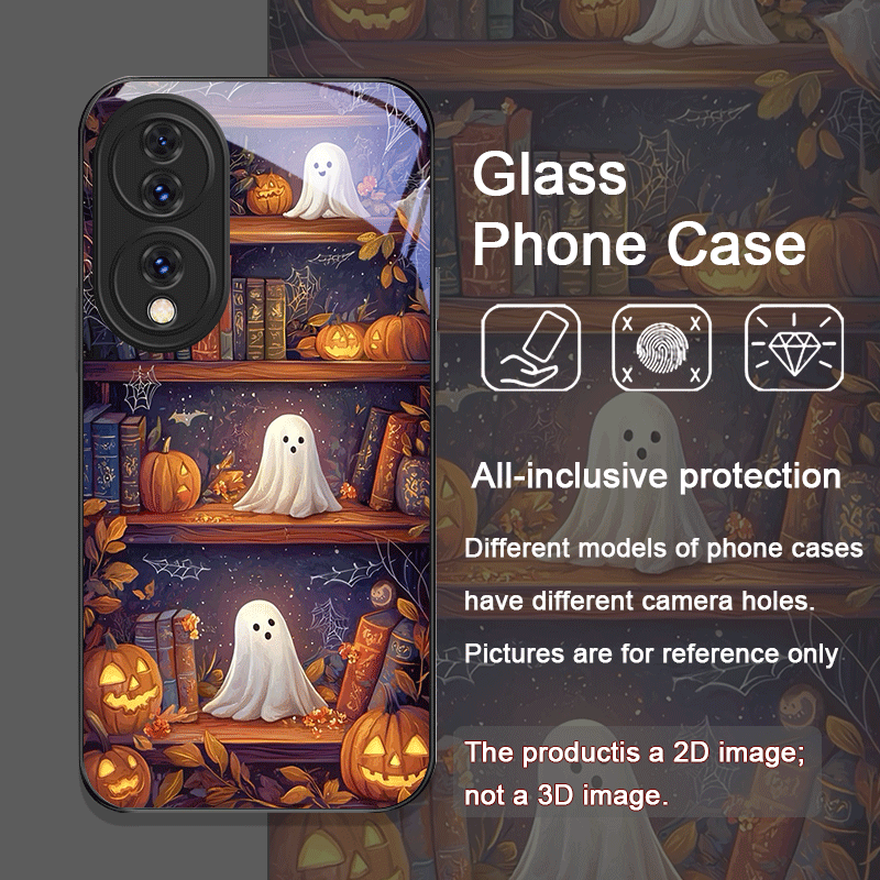 ハロウィン パンプキン ゴースト 本棚 強化ガラス製スマホケ - Honor Tablet Accessories のレビューと価格