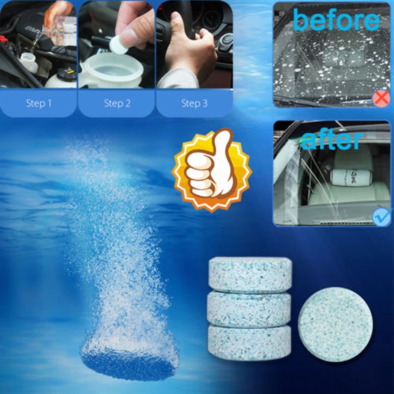 300/10 個固体車のフロントガラスクリーナー発泡錠フロン - Tablet Car Accessories のレビューと価格