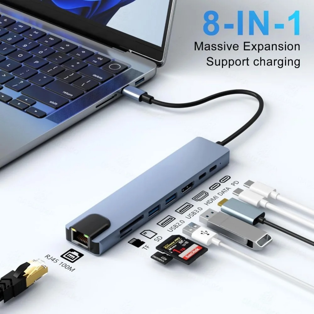 USB Cハブ 8/7 in 1 4K HDMIアダプタース - Hdmi Adapter Tablet のレビューと価格