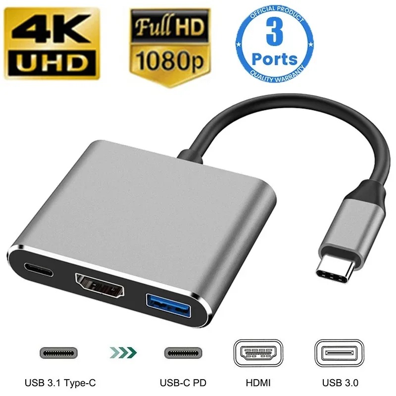 USB C ハブ 3in1 タイプ C 3.0 to HDM - Hdmi Adapter Tablet のレビューと価格