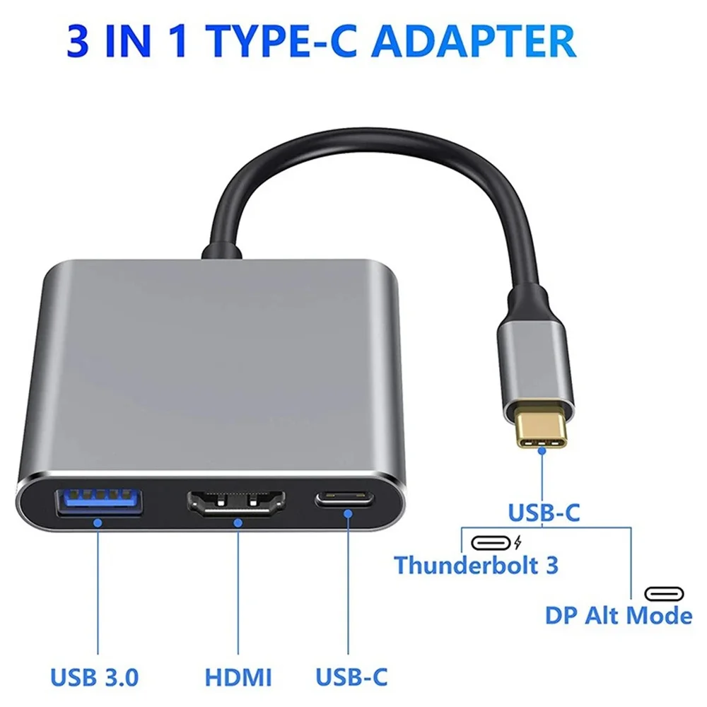 USB C ハブ 3-in-1 マルチポートアダプター、4K - Hdmi Adapter Tablet のレビューと価格