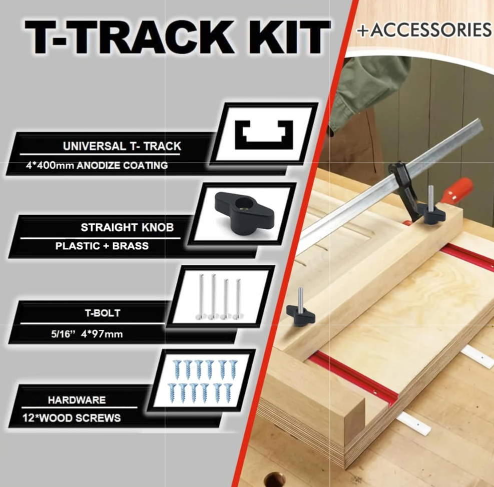 19 #   ルーターテーブル用Tトラックキット、アルミ製T - Tablet Accessories Set のレビューと価格