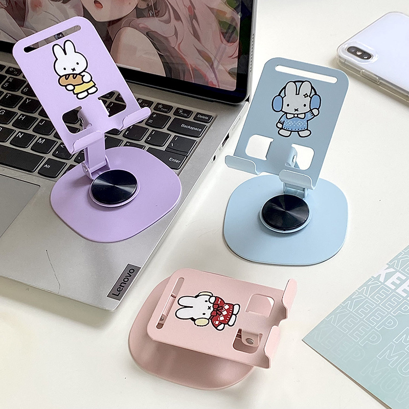 ミッフィー漫画の回転式折りたたみ金属製携帯電話ホルダー、ポー - Tablet Accessories Set のレビューと価格
